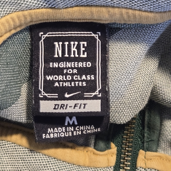 Nike Mens Retro Y2K Monochromatic Green Striped Full Zip Hooded Jacket Medium - Picture 10 of 10